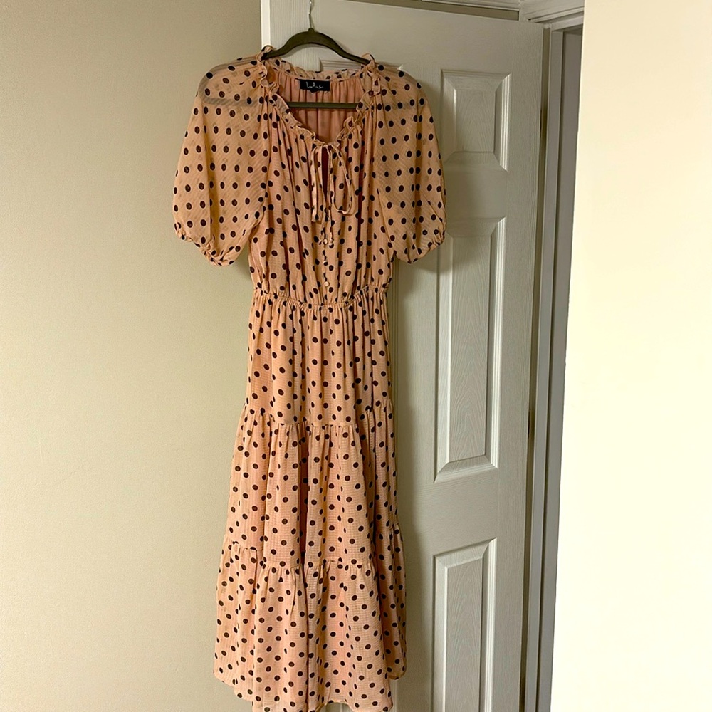 Lulus midi polka dot dress like new!